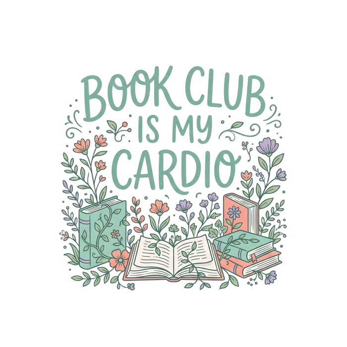 BOOK CLUB IS MY CARDIO - Retro Cartoon Tee