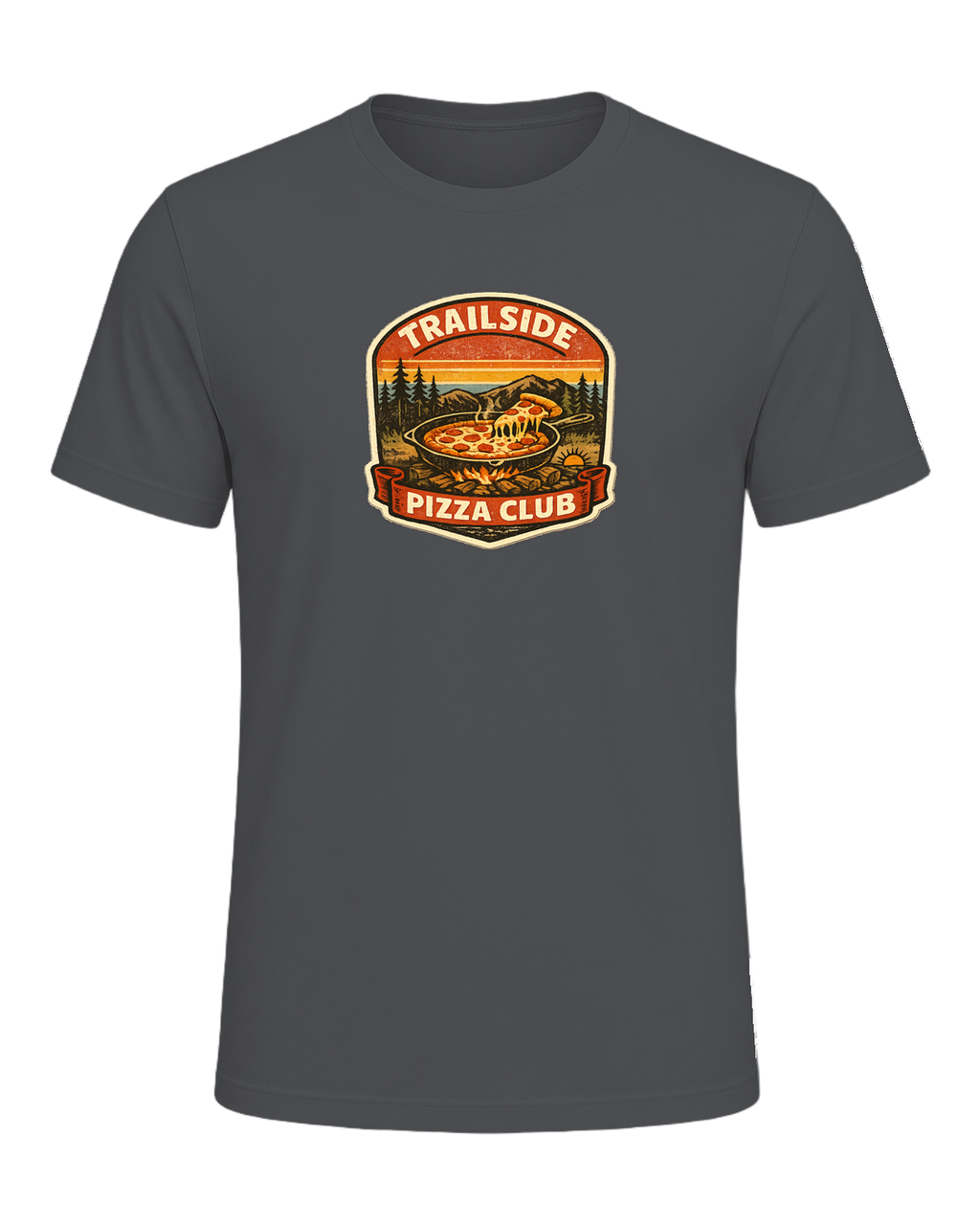 Trailside Pizza Club Tee — Asphalt