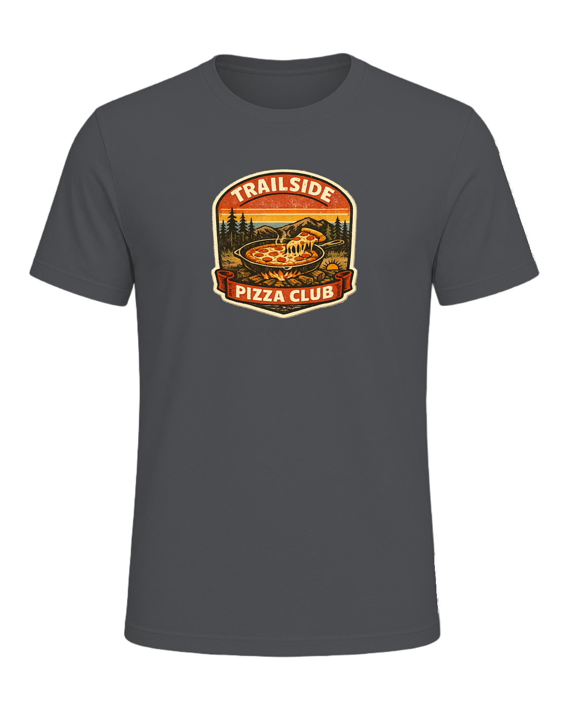 Trailside Pizza Club Tee — Asphalt