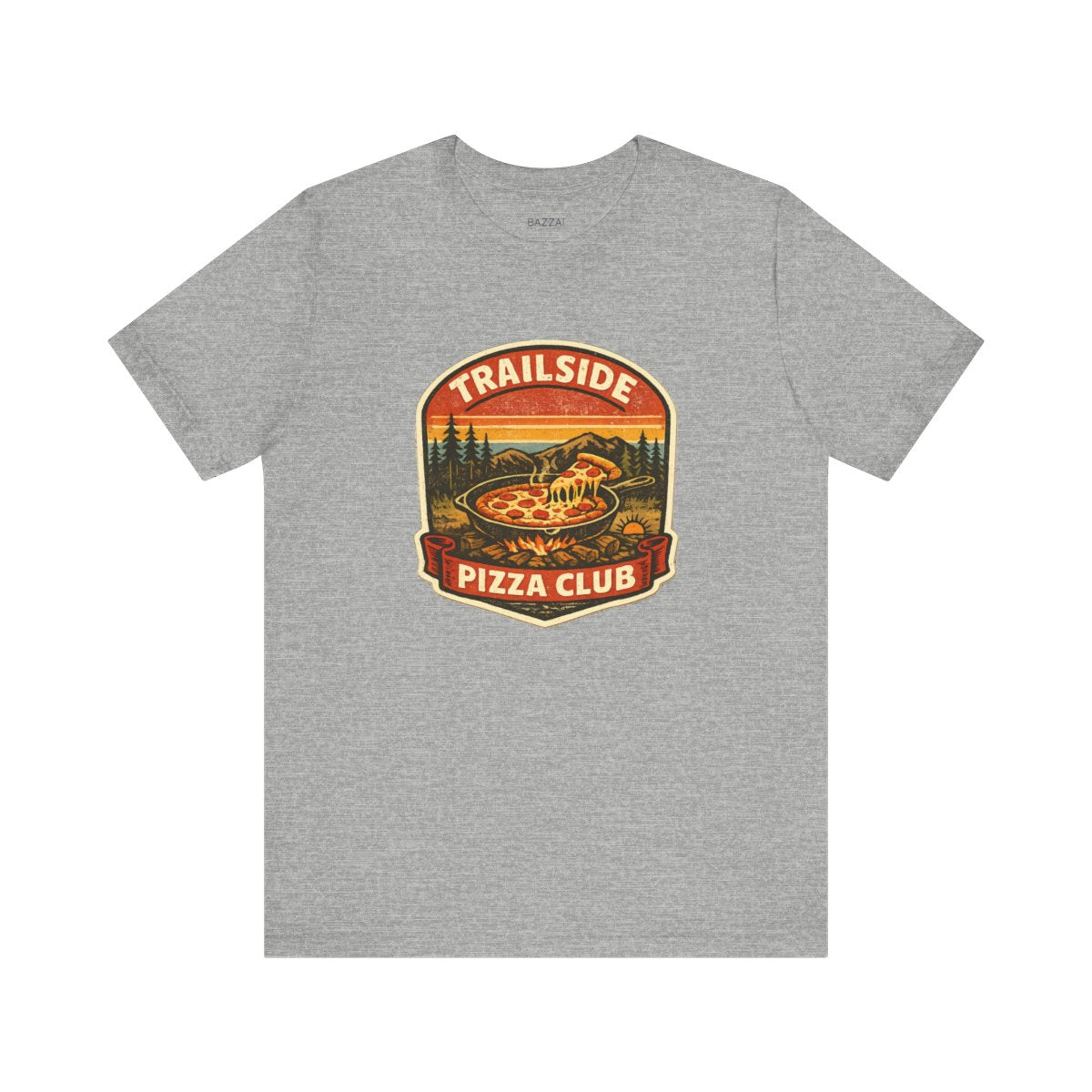 Camping Pizza Gift T-Shirt — Trailside Pizza Club — t-shirt design by Sol