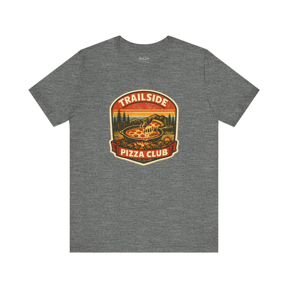 Camping Pizza Gift T-Shirt — Trailside Pizza Club — t-shirt design by Sol