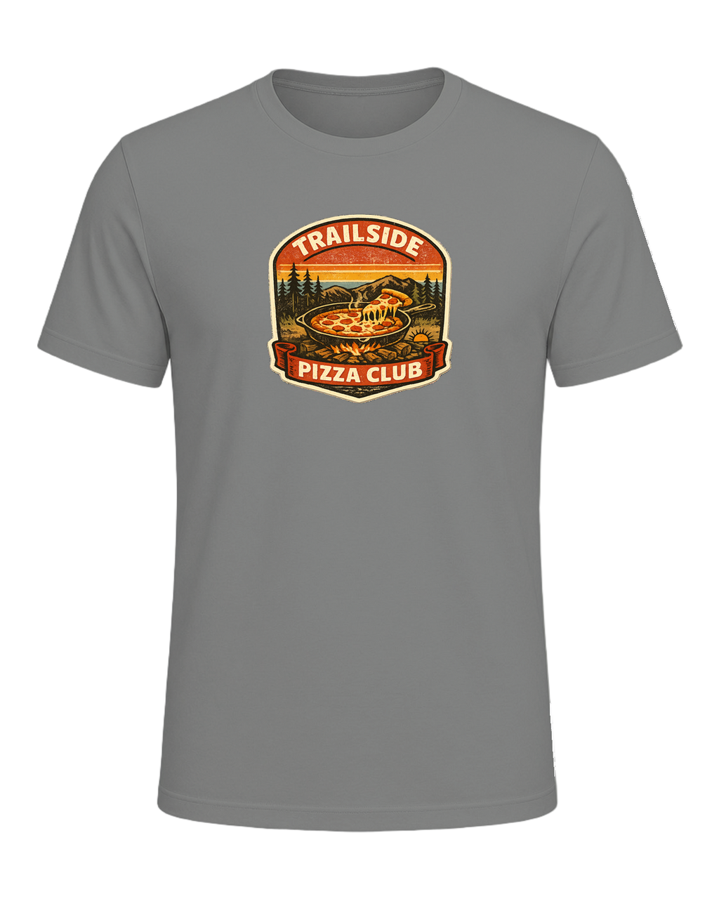 Trailside Pizza Club Tee — Deep Heather