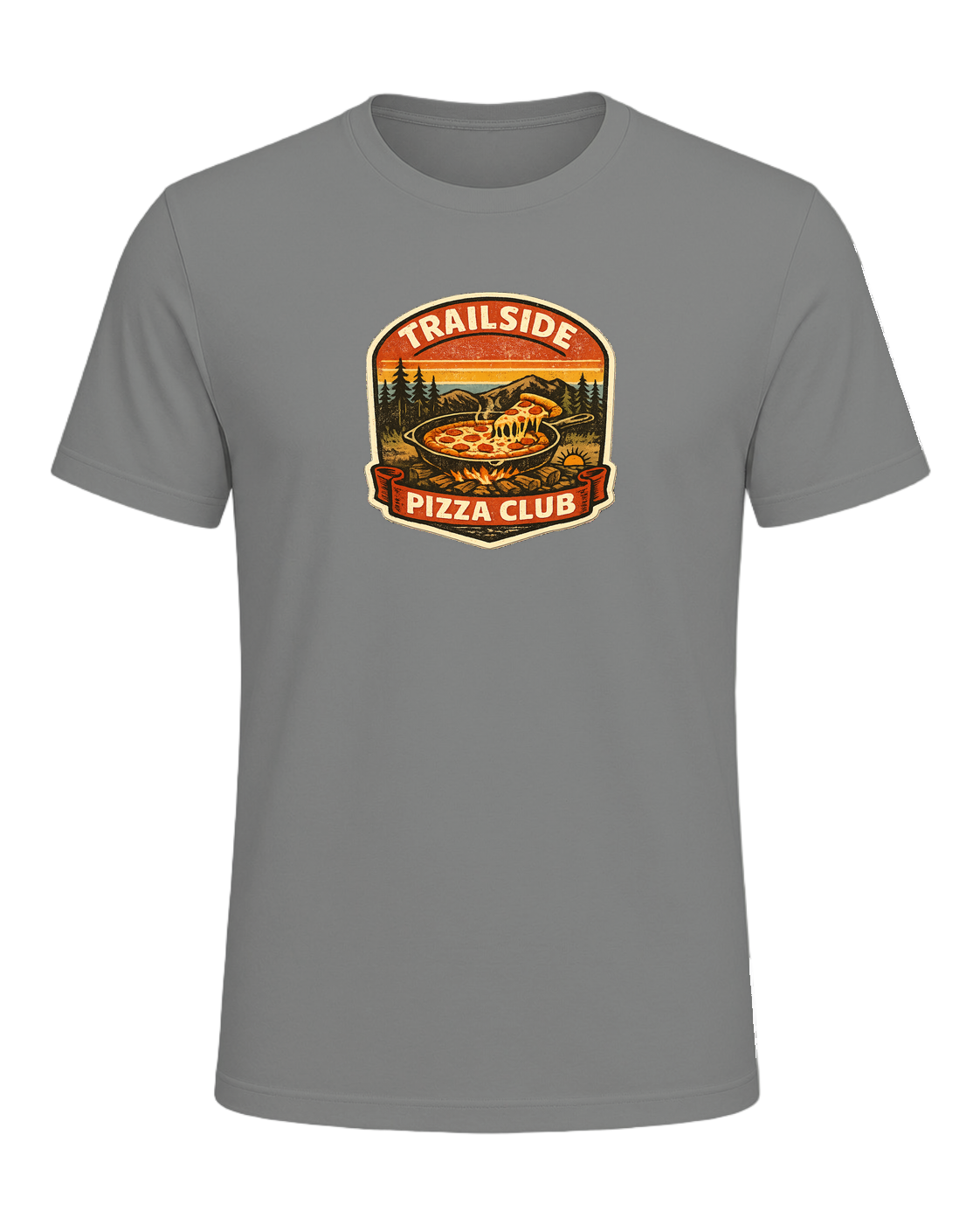 Trailside Pizza Club Tee — Deep Heather