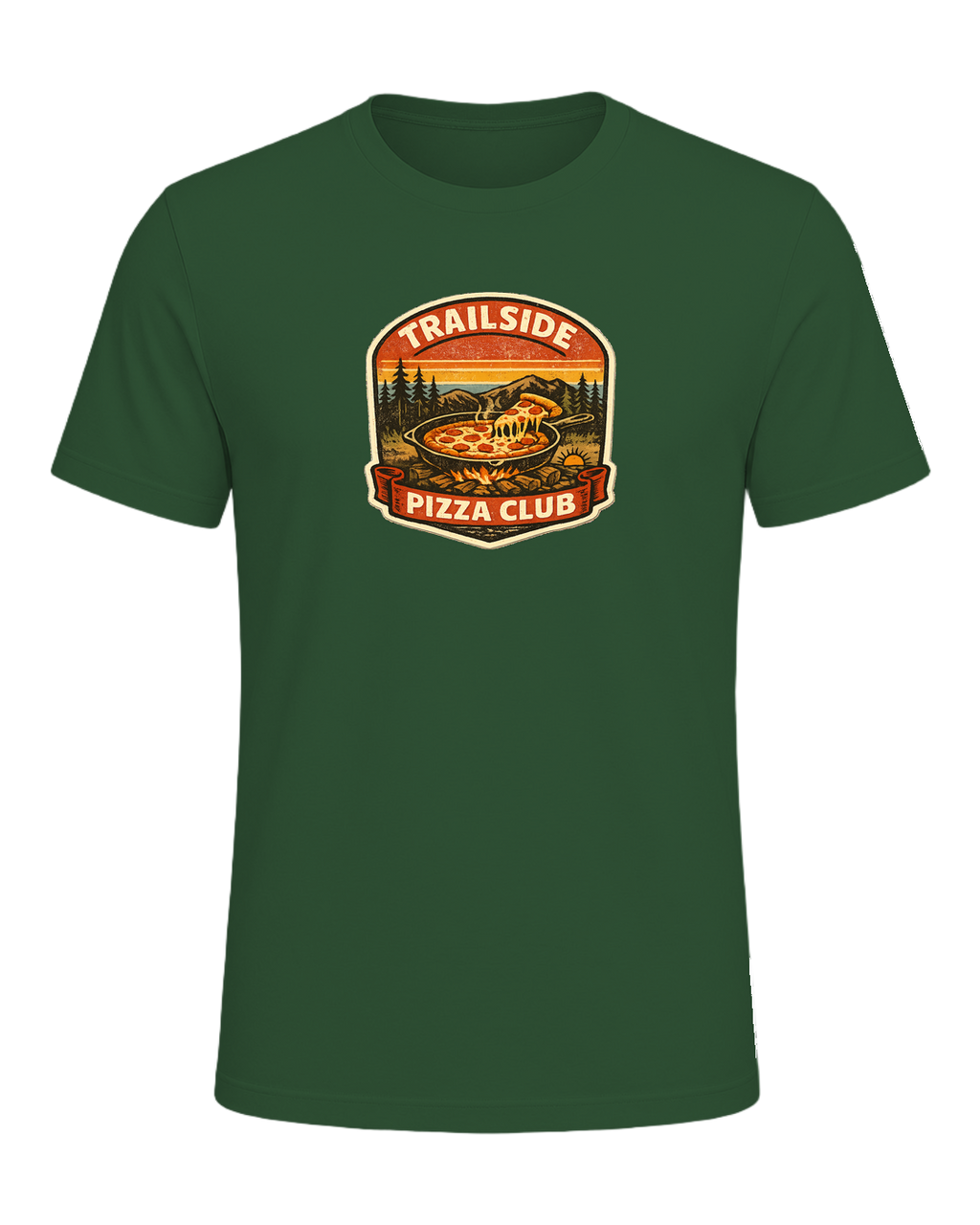 Trailside Pizza Club Tee — Evergreen