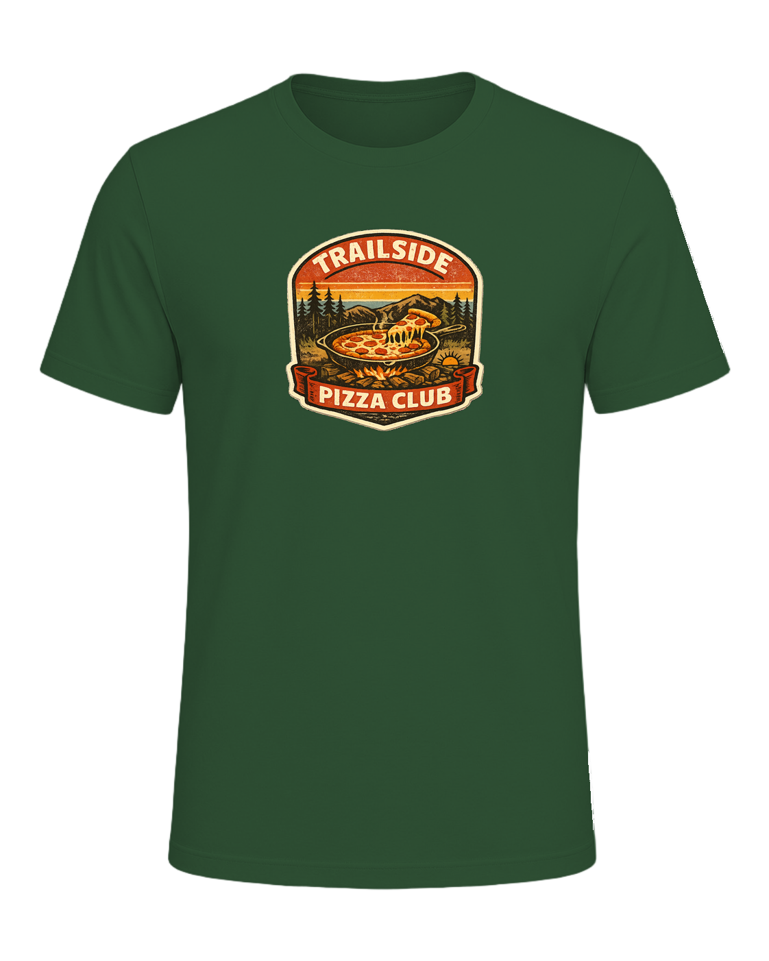 Trailside Pizza Club Tee — Evergreen