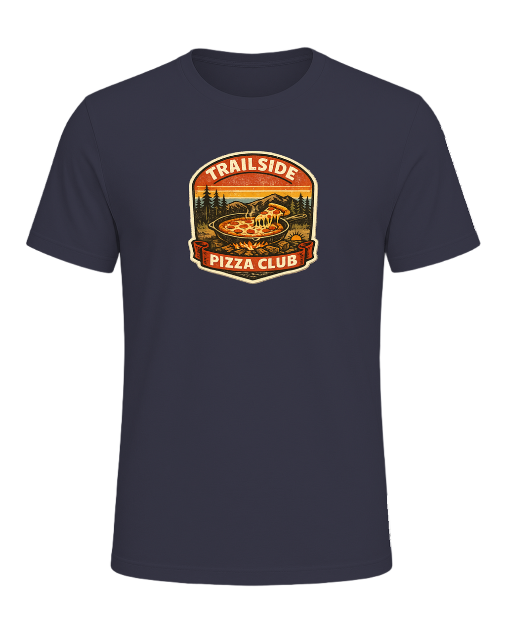Trailside Pizza Club Tee — Heather Midnight Navy