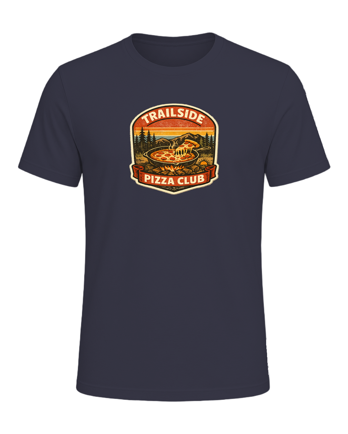 Trailside Pizza Club Tee — Heather Midnight Navy