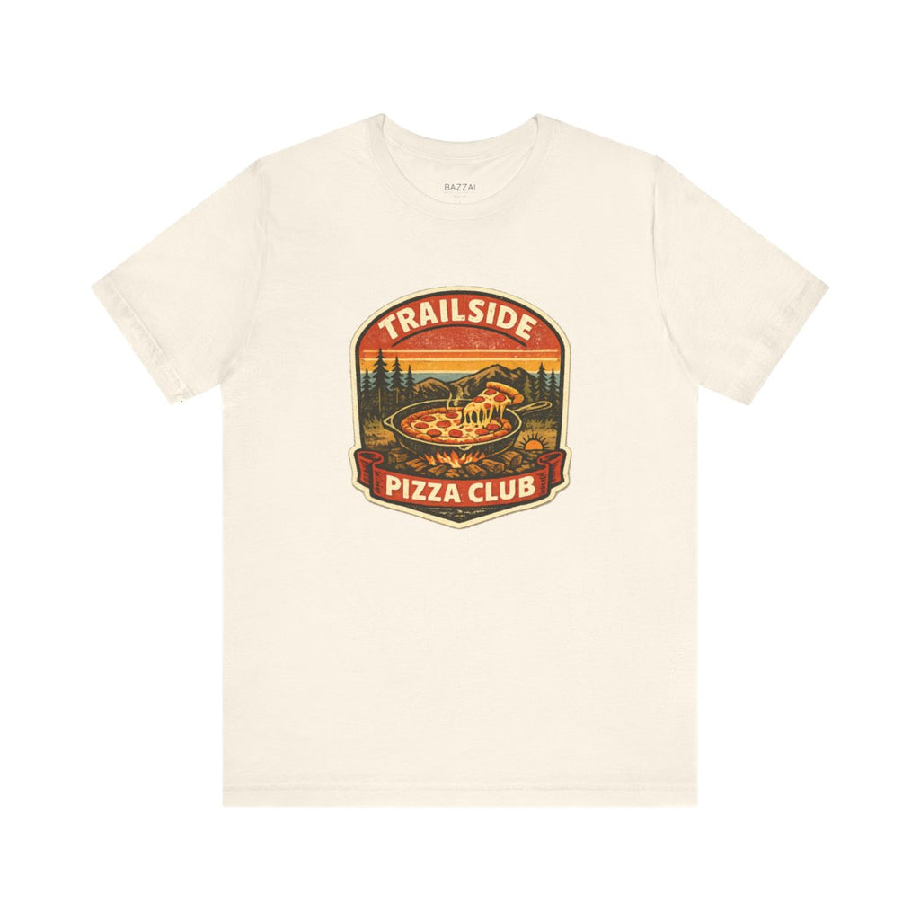 Camping Pizza Gift T-Shirt — Trailside Pizza Club — t-shirt design by Sol
