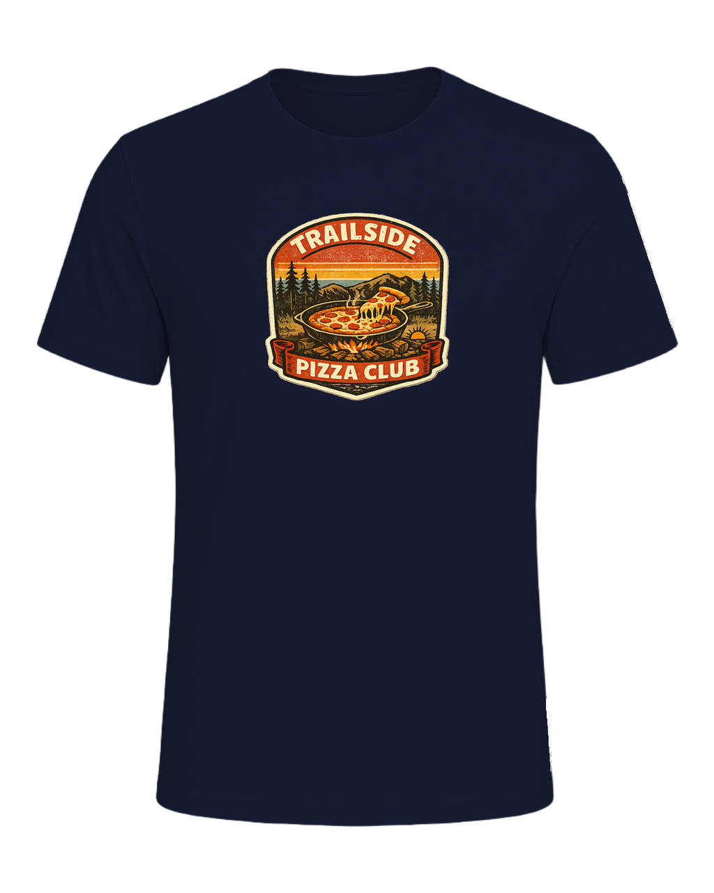 Trailside Pizza Club Tee — Navy