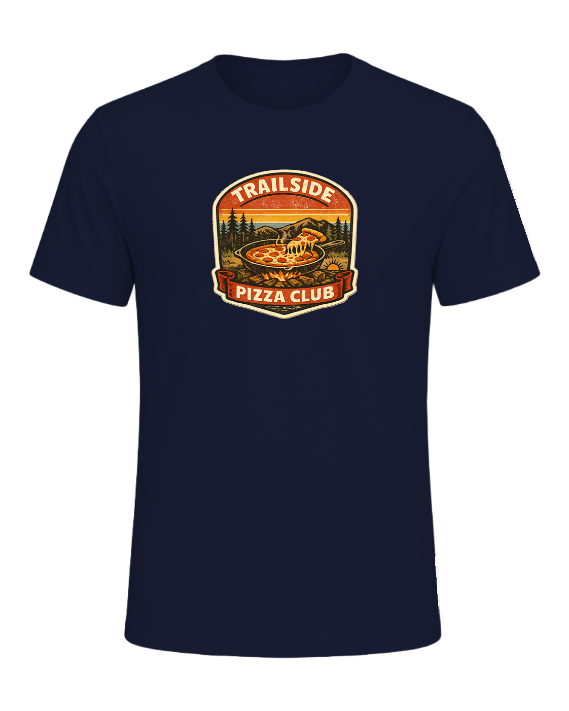 Trailside Pizza Club Tee — Navy