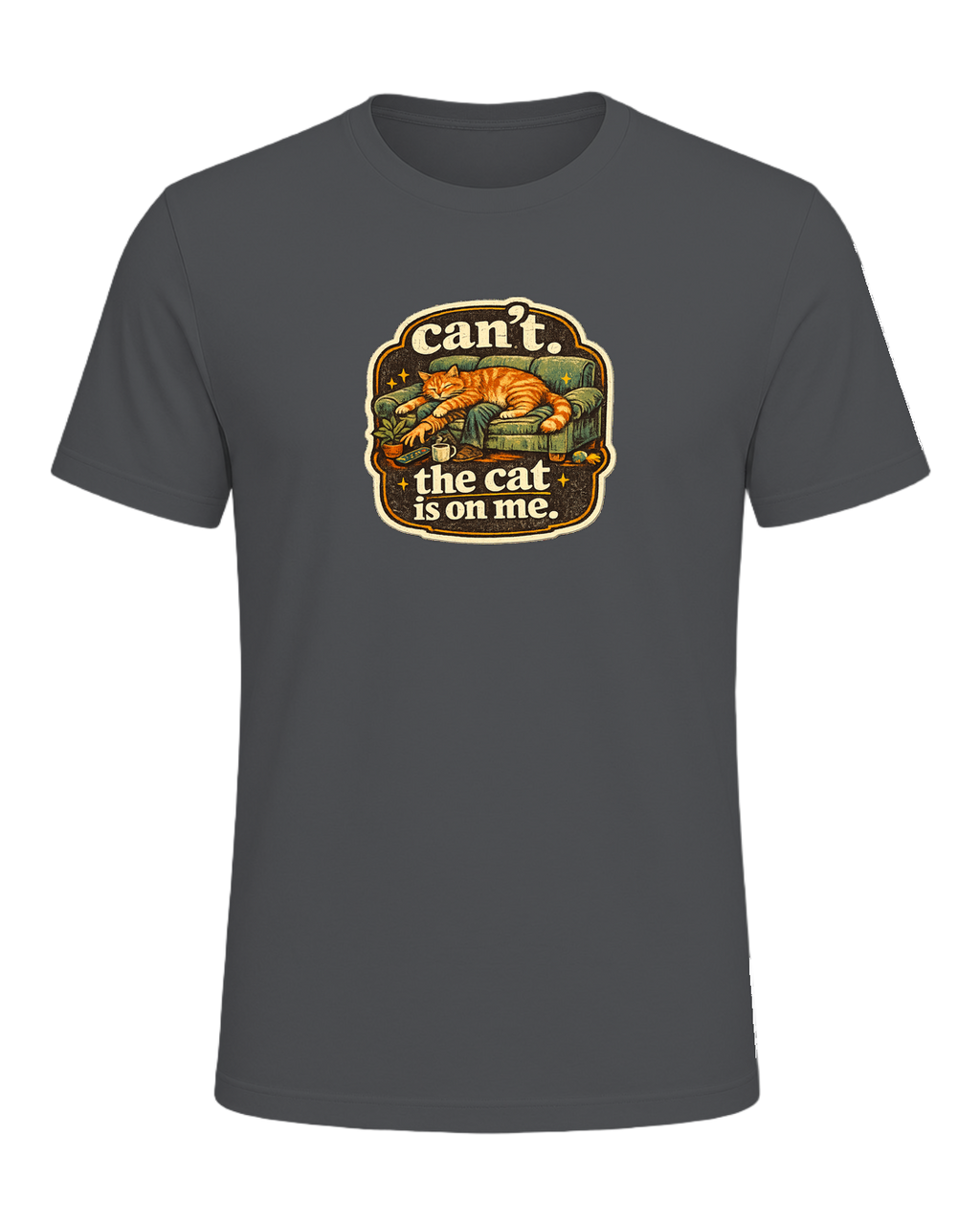 Can't. The Cat Is On Me. Tee — Asphalt