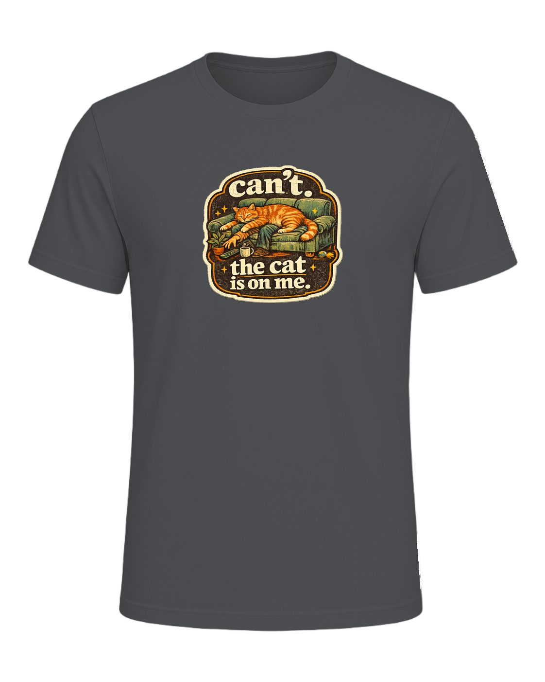 Can't. The Cat Is On Me. Tee — Asphalt