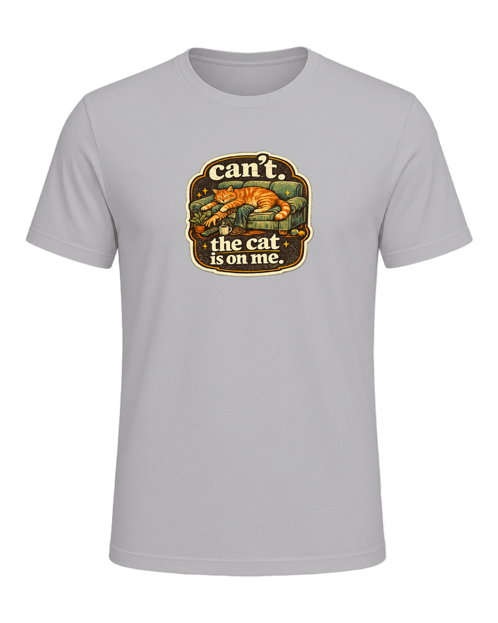 Can't. The Cat Is On Me. Tee — Athletic Heather
