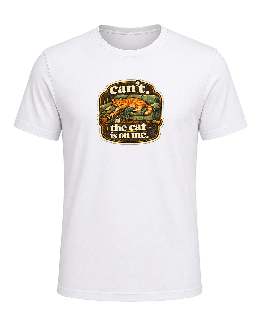 Can't. The Cat Is On Me. Tee — White
