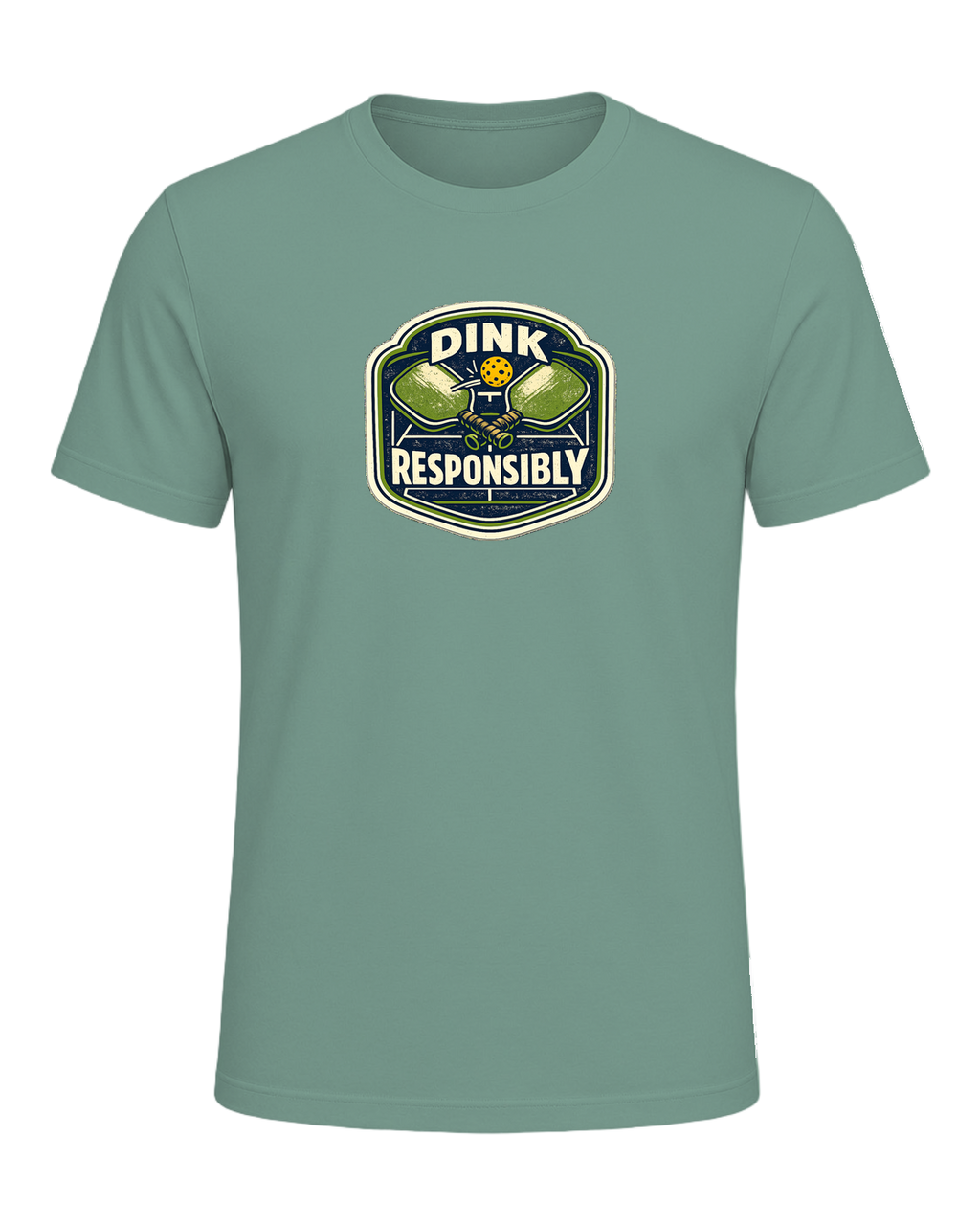 Dink Responsibly Tee — Heather Dusty Blue