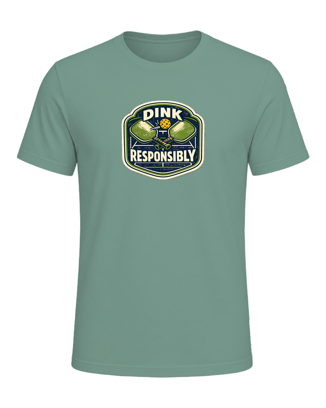 Dink Responsibly Tee — Heather Dusty Blue