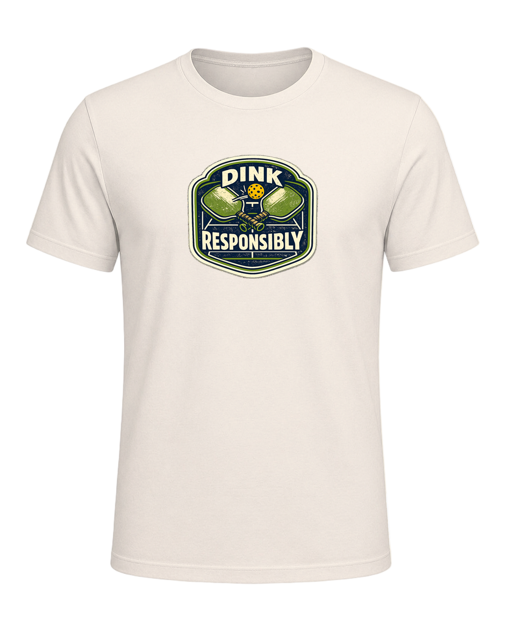 Dink Responsibly Tee — Natural
