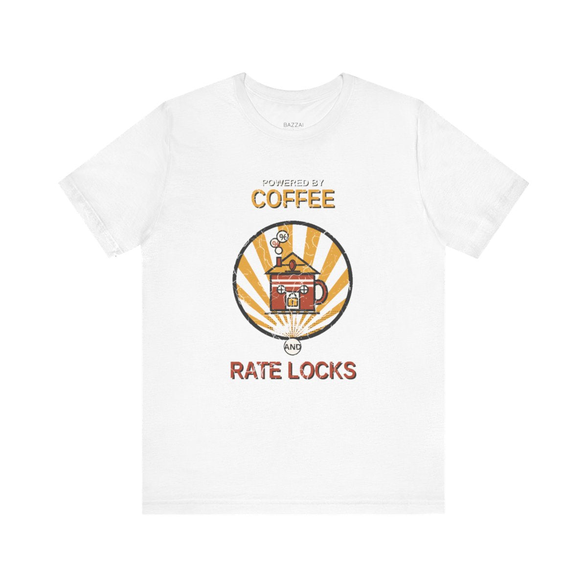 Mortgage Broker T-Shirt — Powered by Coffee and Rate Locks — mortgage t-shirt design