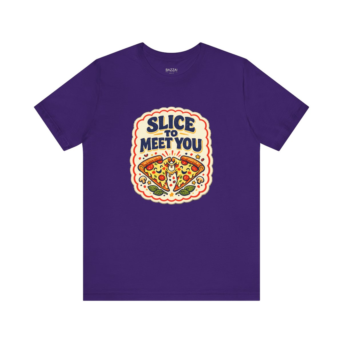 Pizza Humor T-Shirt — Slice to Meet You — t-shirt design by Sol