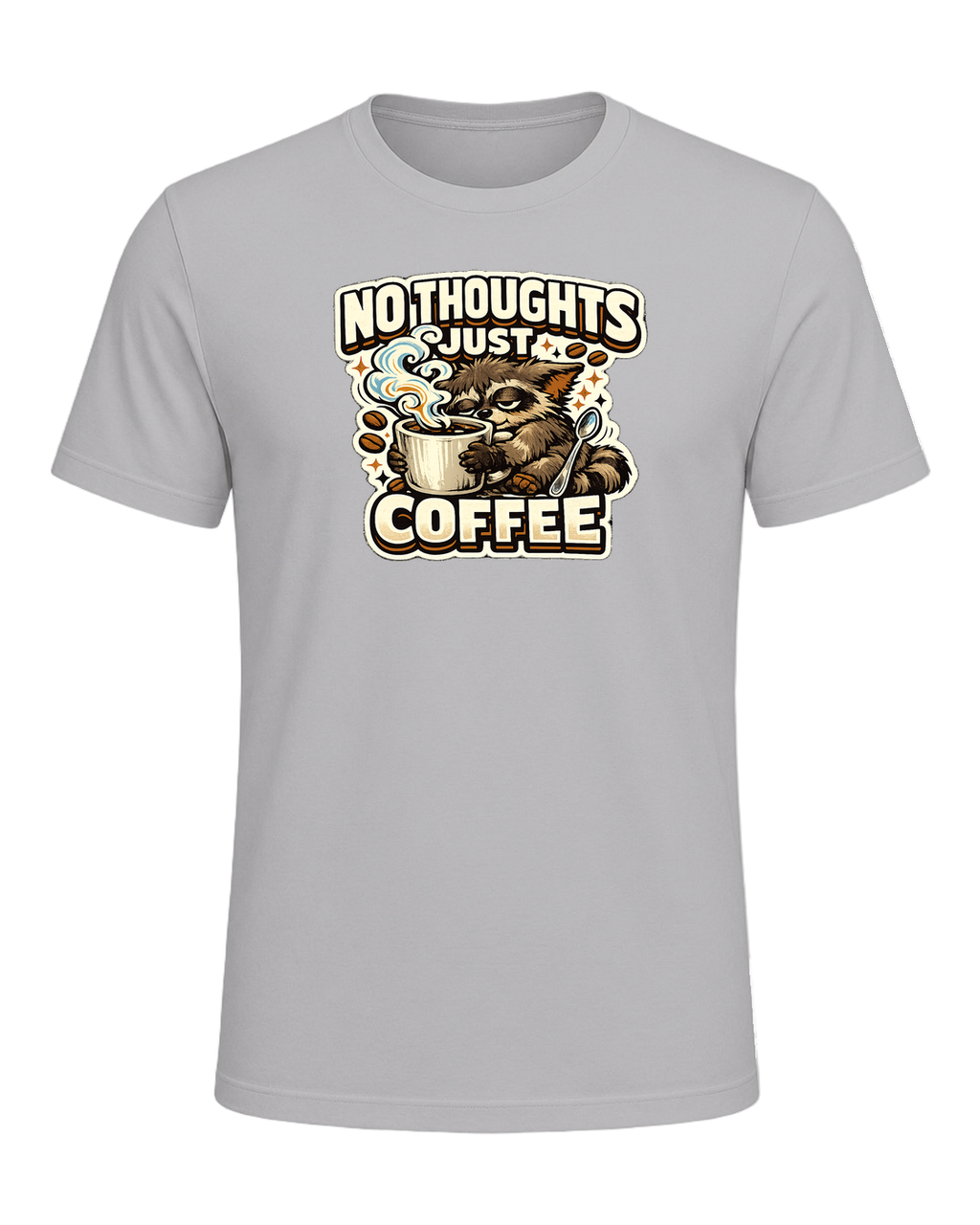 No Thoughts Just Coffee Tee — Athletic Heather