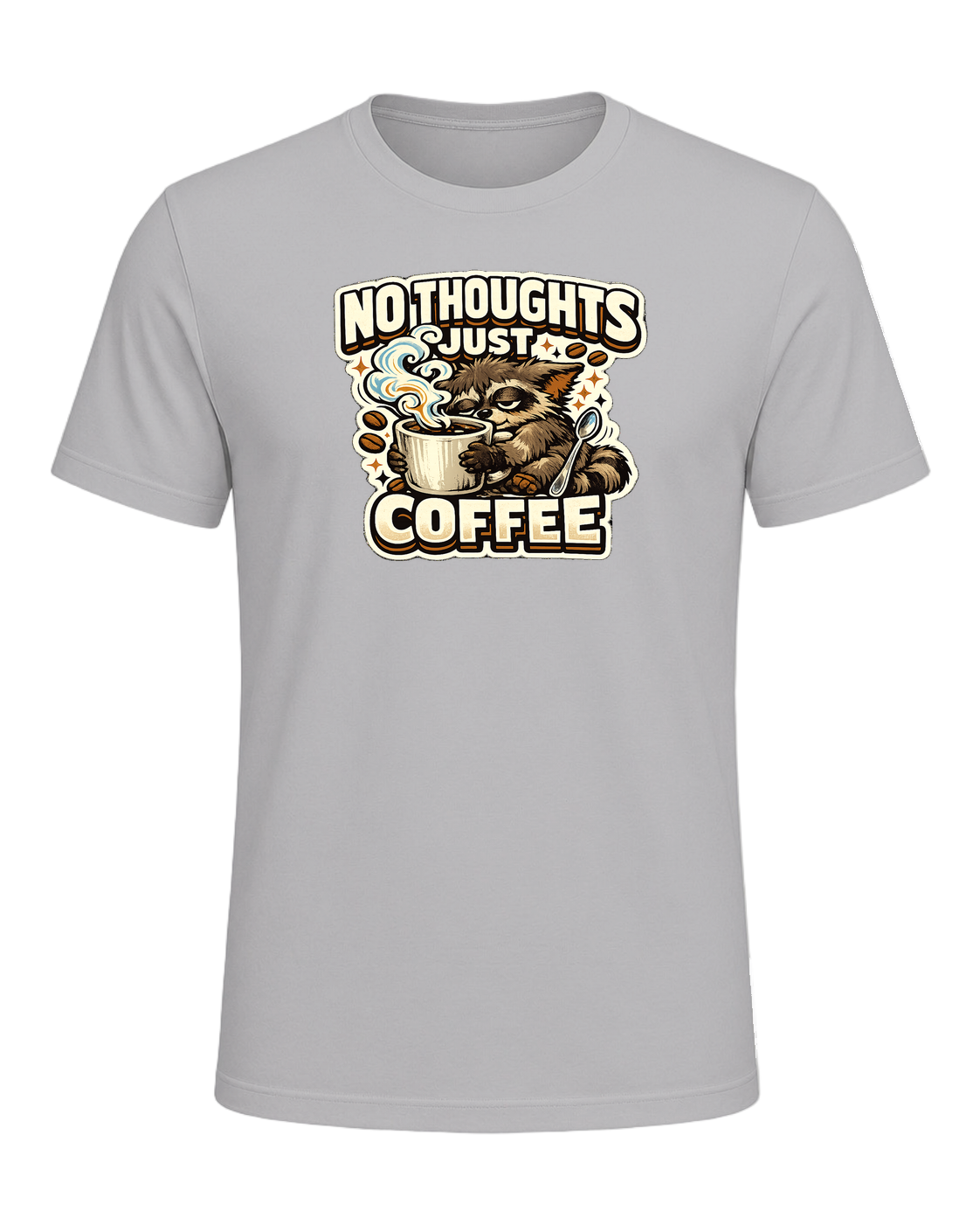 No Thoughts Just Coffee Tee — Athletic Heather