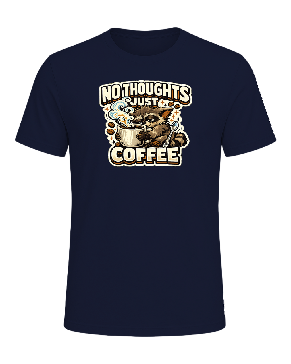 No Thoughts Just Coffee Tee — Navy