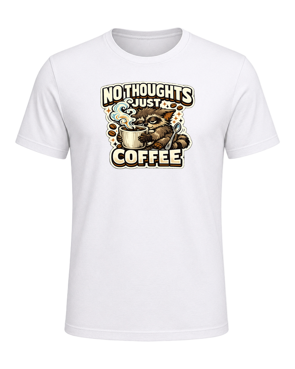 No Thoughts Just Coffee Tee — White