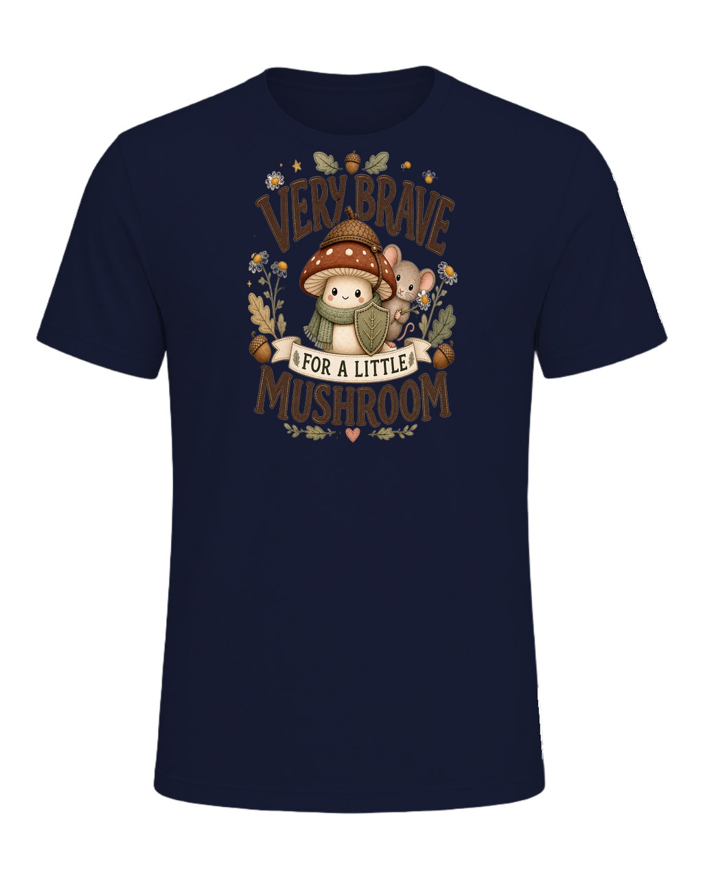 VERY BRAVE FOR A LITTLE MUSHROOM — Navy