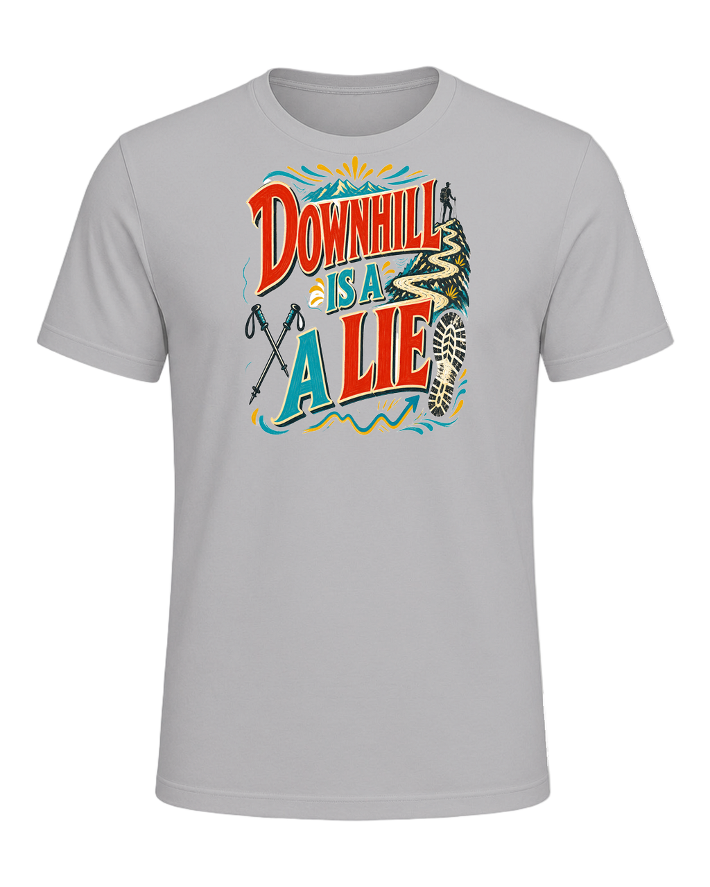DOWNHILL IS A LIE — Athletic Heather