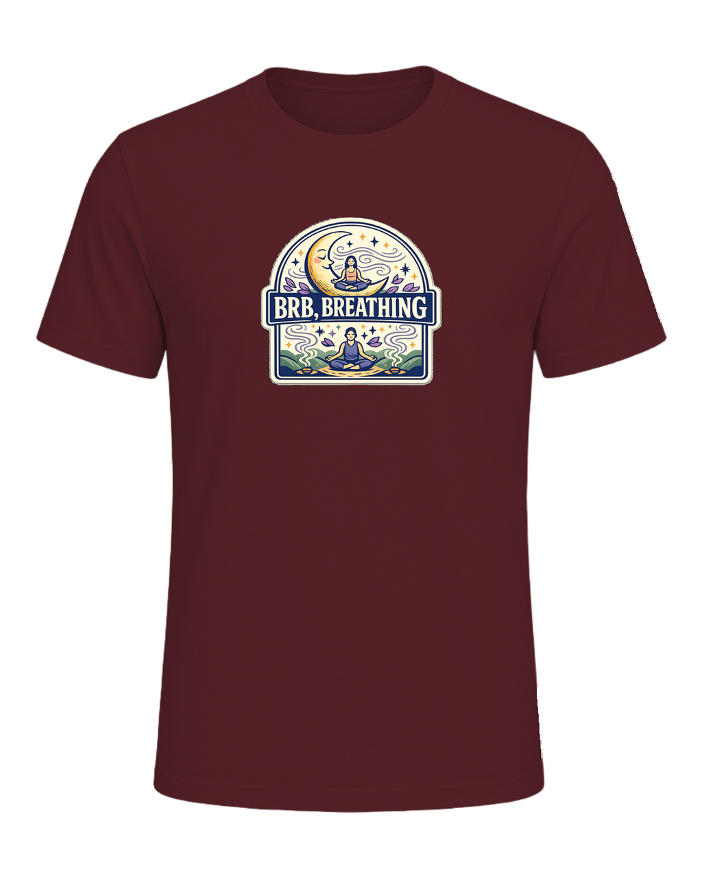 Brb, Breathing Tee — Maroon