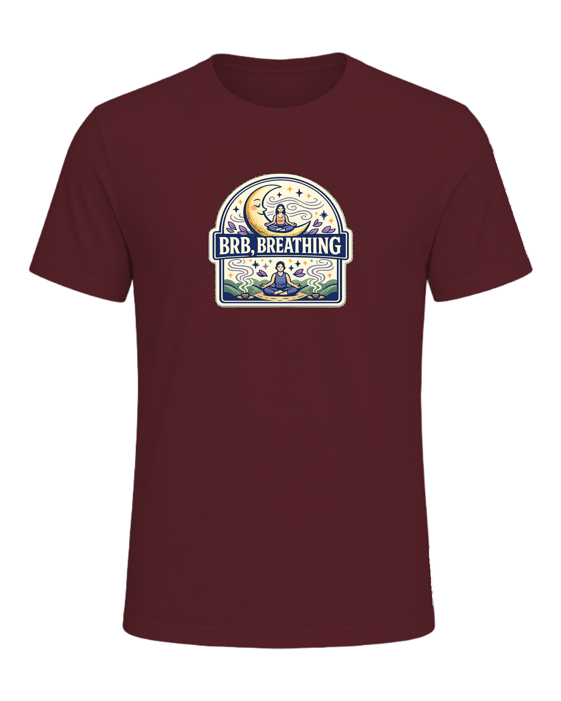 Brb, Breathing Tee — Maroon