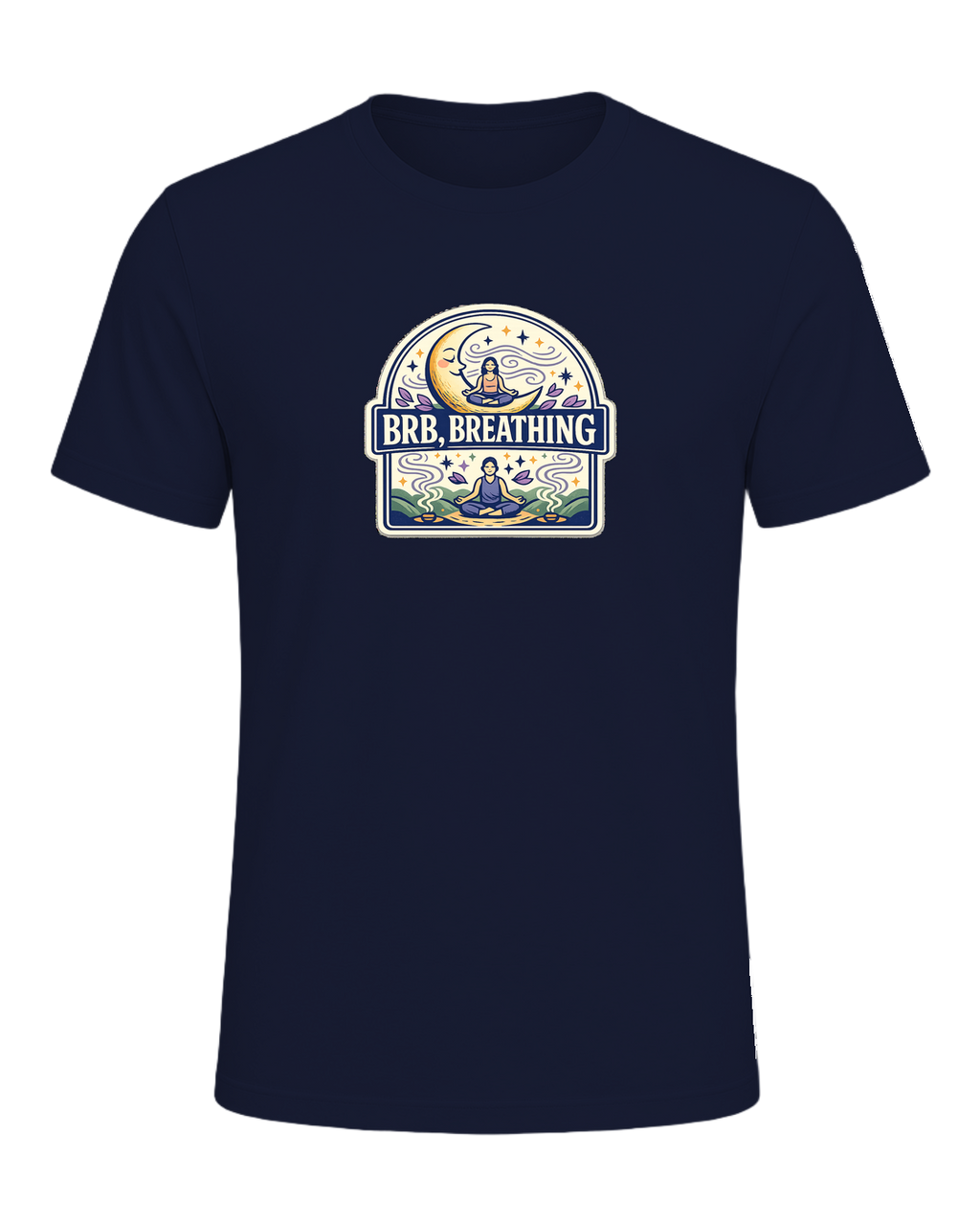 Brb, Breathing Tee — Navy