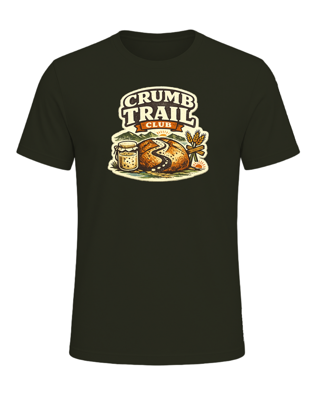 Crumb Trail Club Tee — Dark Olive