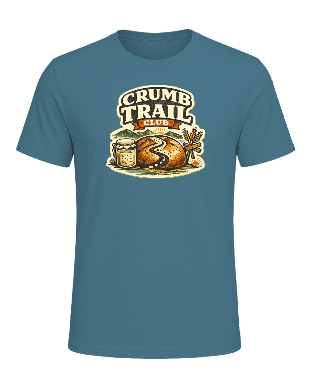 Crumb Trail Club Tee — Heather Deep Teal