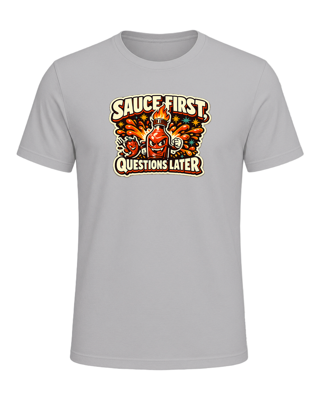 Sauce First, Questions Later Tee — Athletic Heather