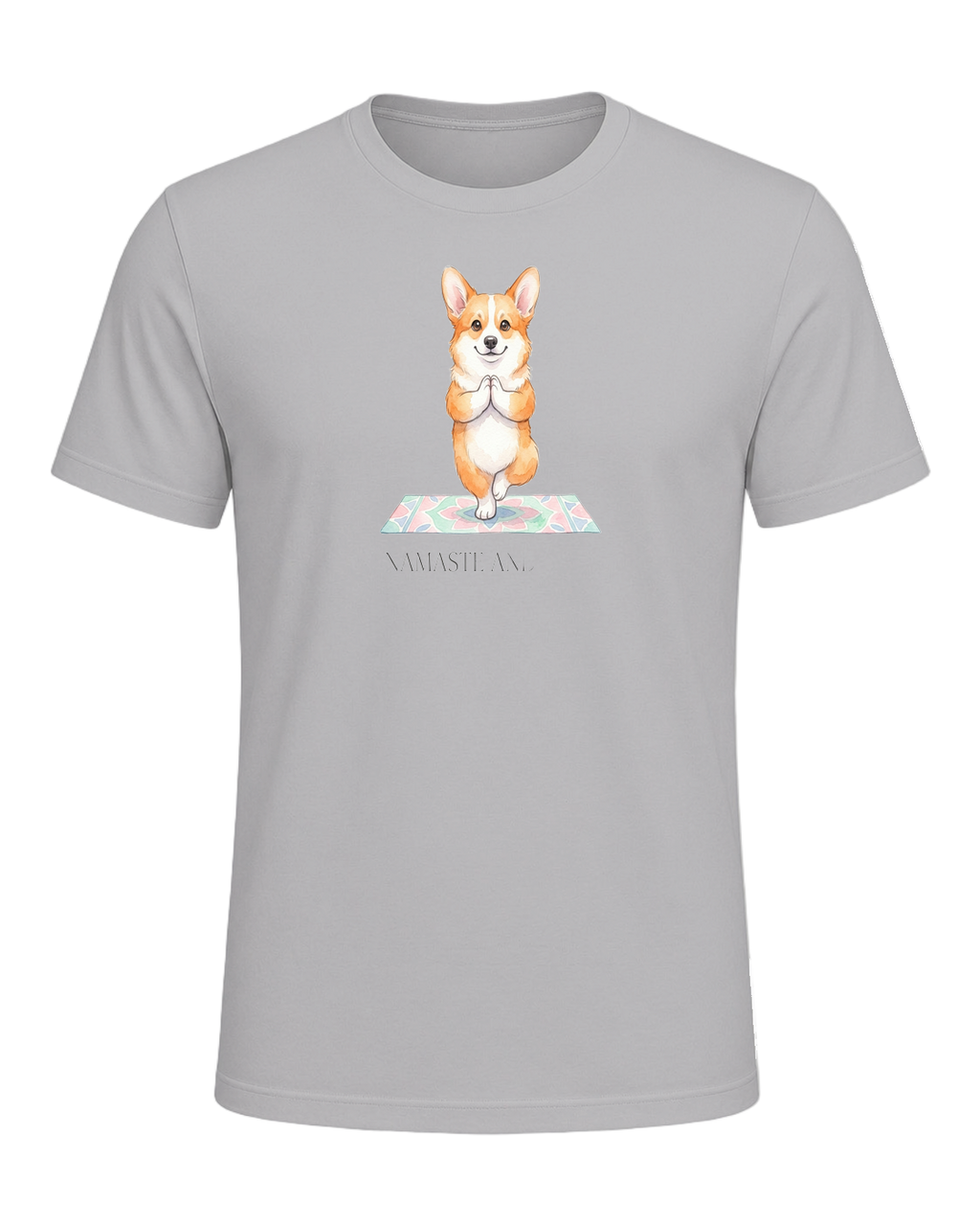 Corgi + Yoga — Athletic Heather
