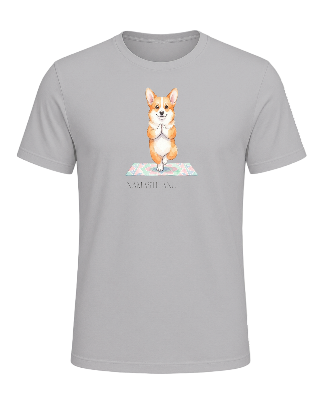 Corgi + Yoga — Athletic Heather
