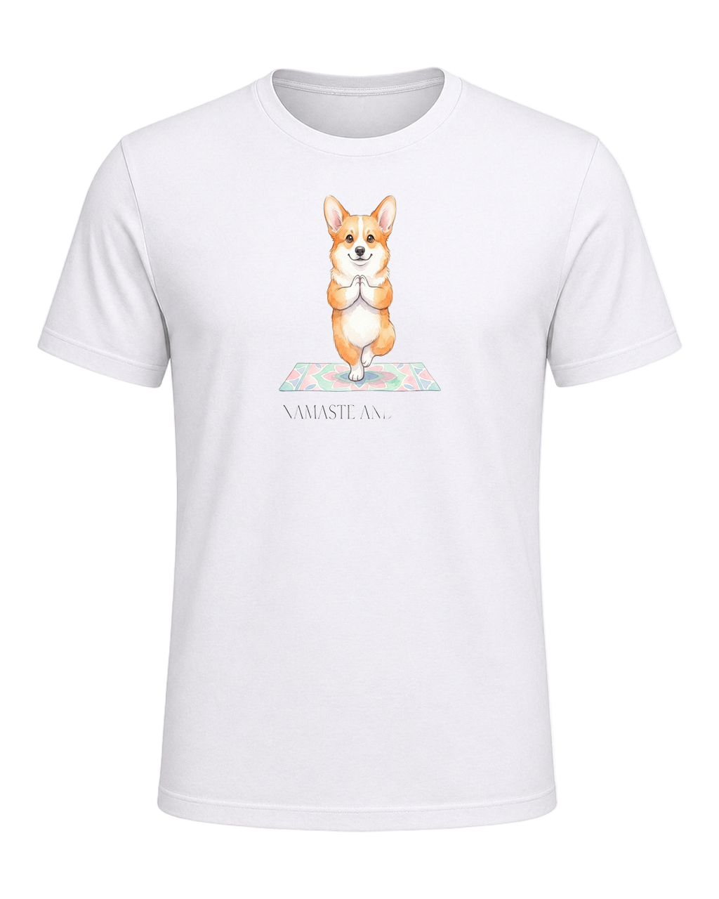 Corgi + Yoga — White