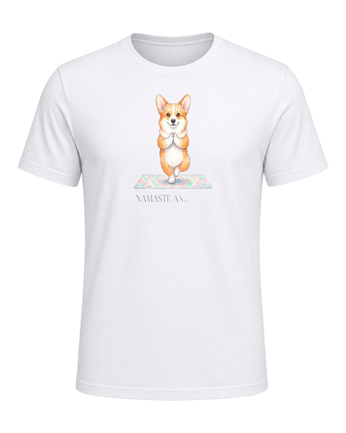 Corgi + Yoga — White