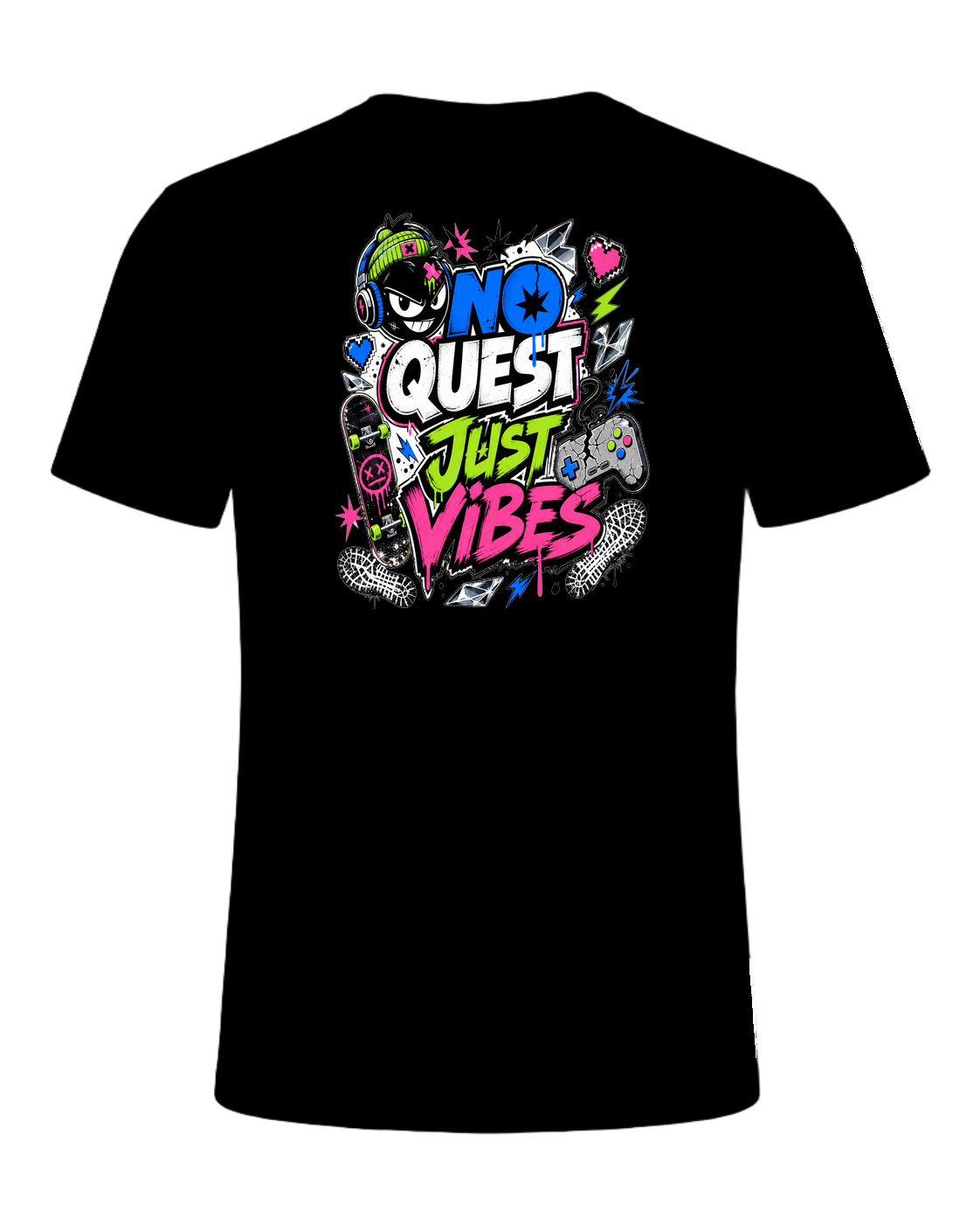 NO QUEST JUST VIBES — Black