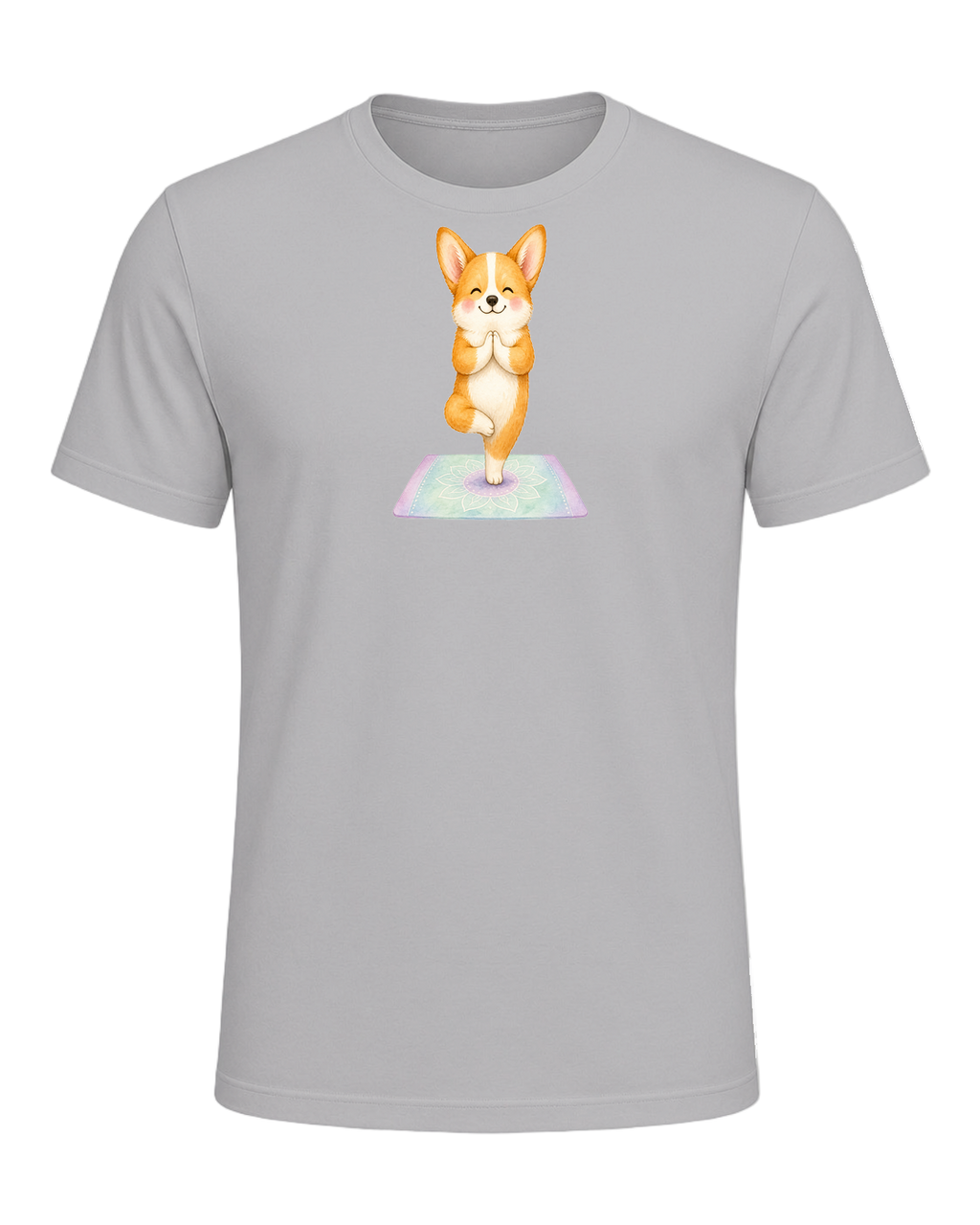 Corgi + Yoga — Athletic Heather