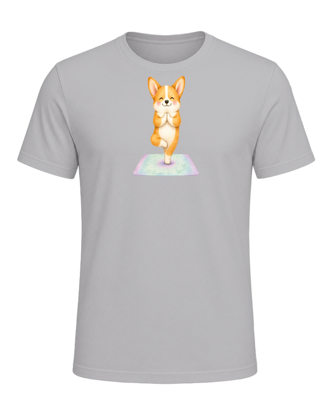 Corgi + Yoga — Athletic Heather