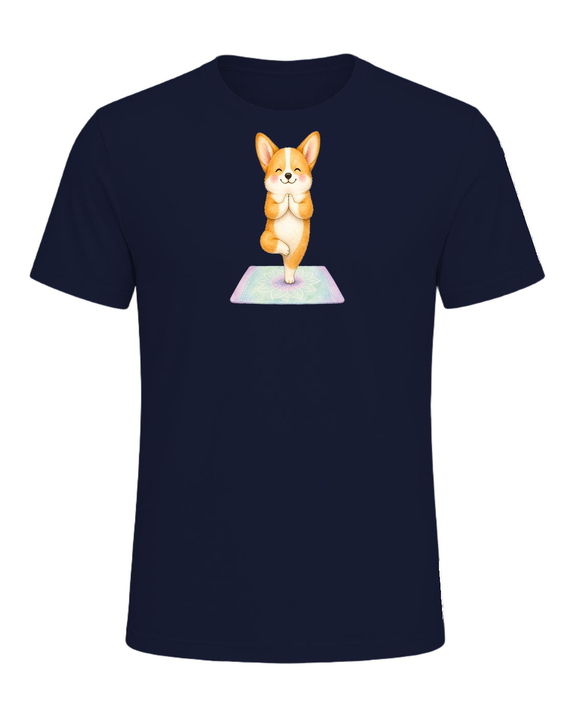 Corgi + Yoga — Navy