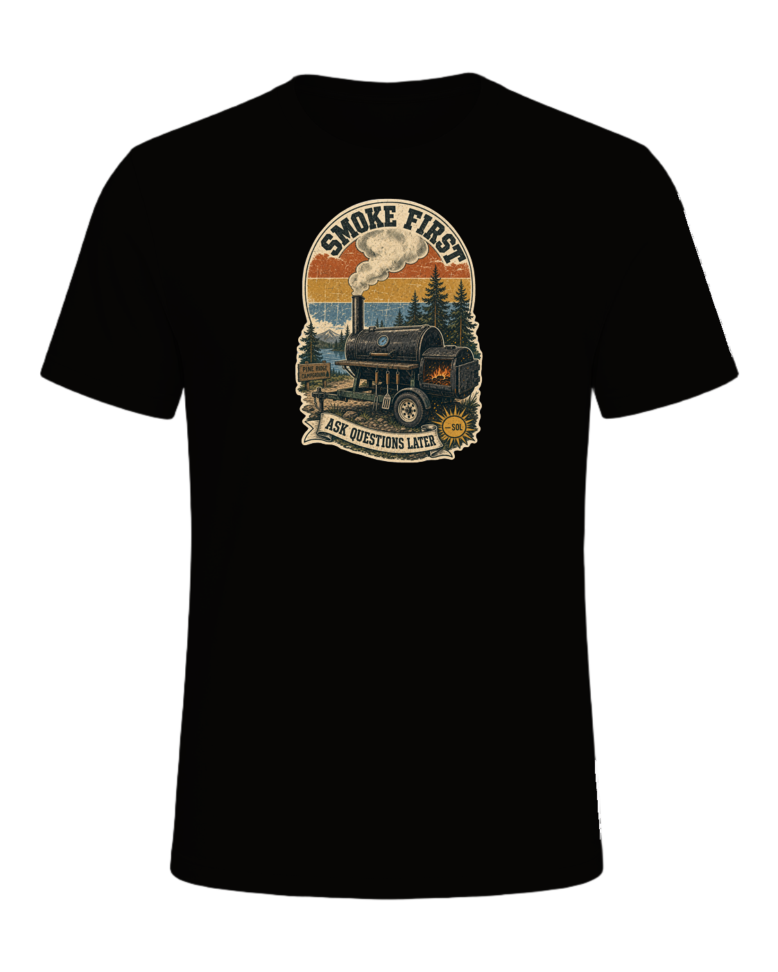 Smoke First, Ask Questions Later Tee — Black Heather