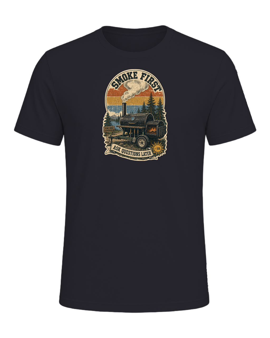 Smoke First, Ask Questions Later Tee — Dark Grey