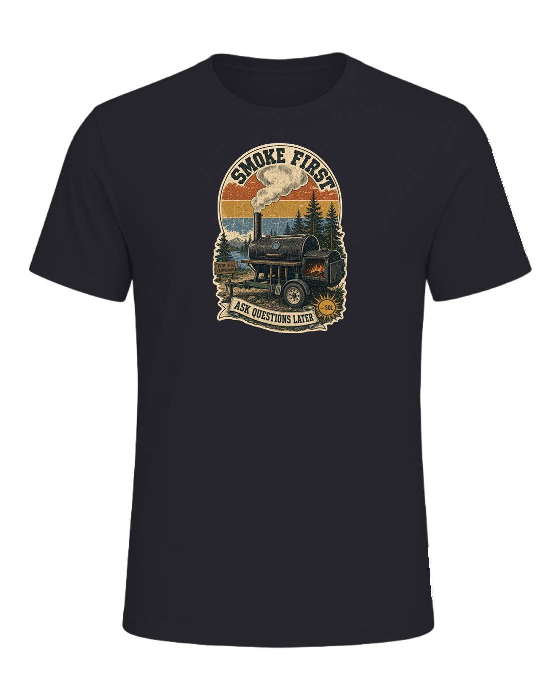 Smoke First, Ask Questions Later Tee — Dark Grey