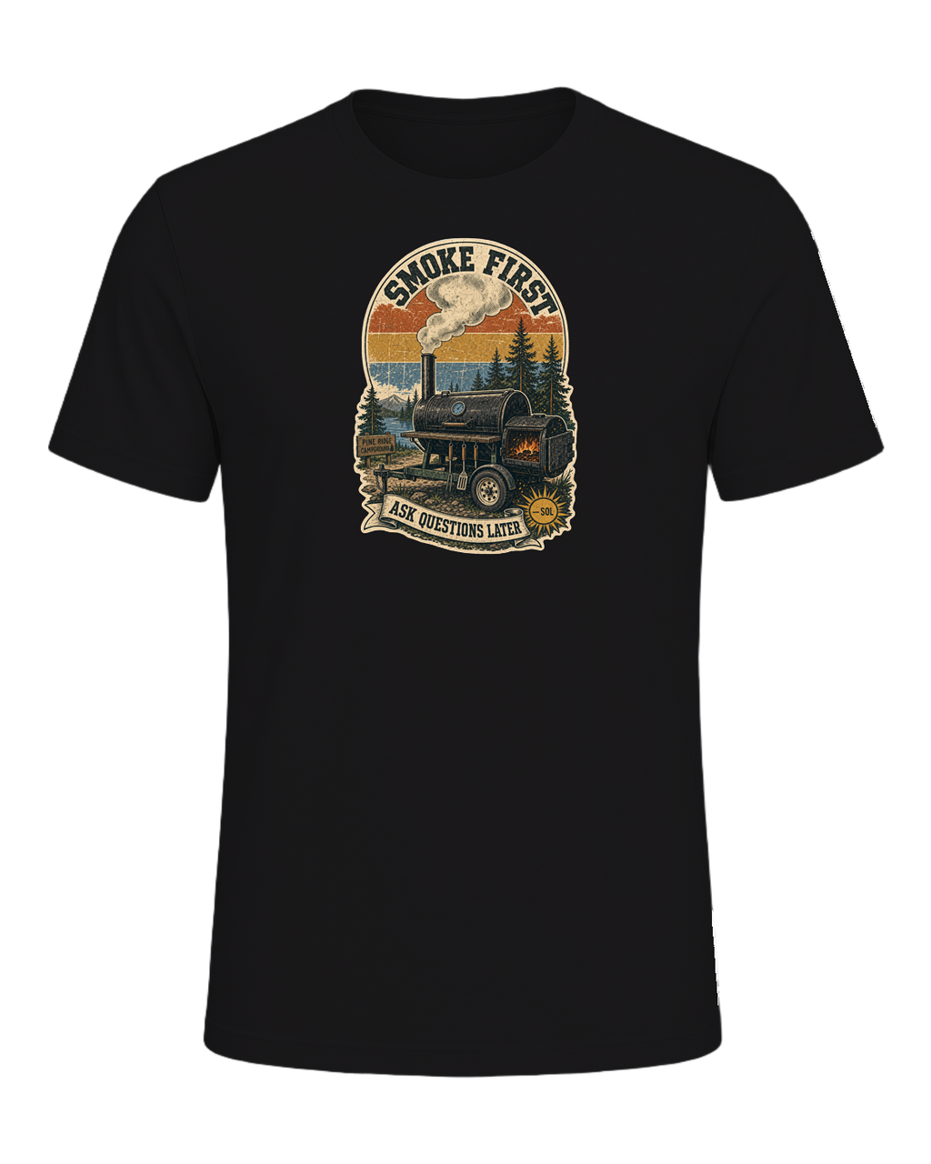 Smoke First, Ask Questions Later Tee — Dark Grey Heather