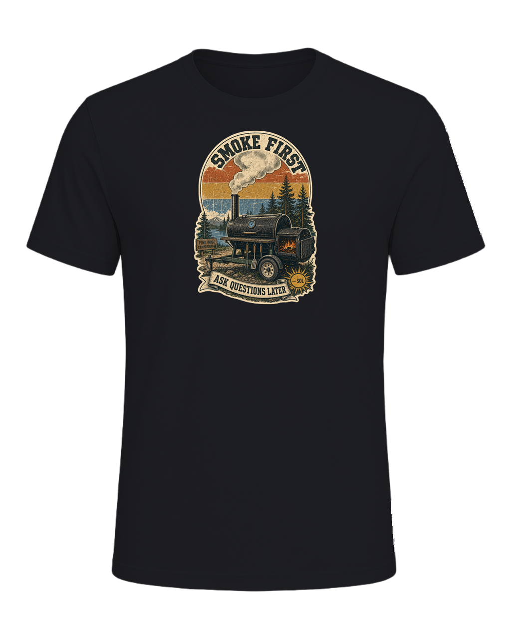 Smoke First, Ask Questions Later Tee — Vintage Black