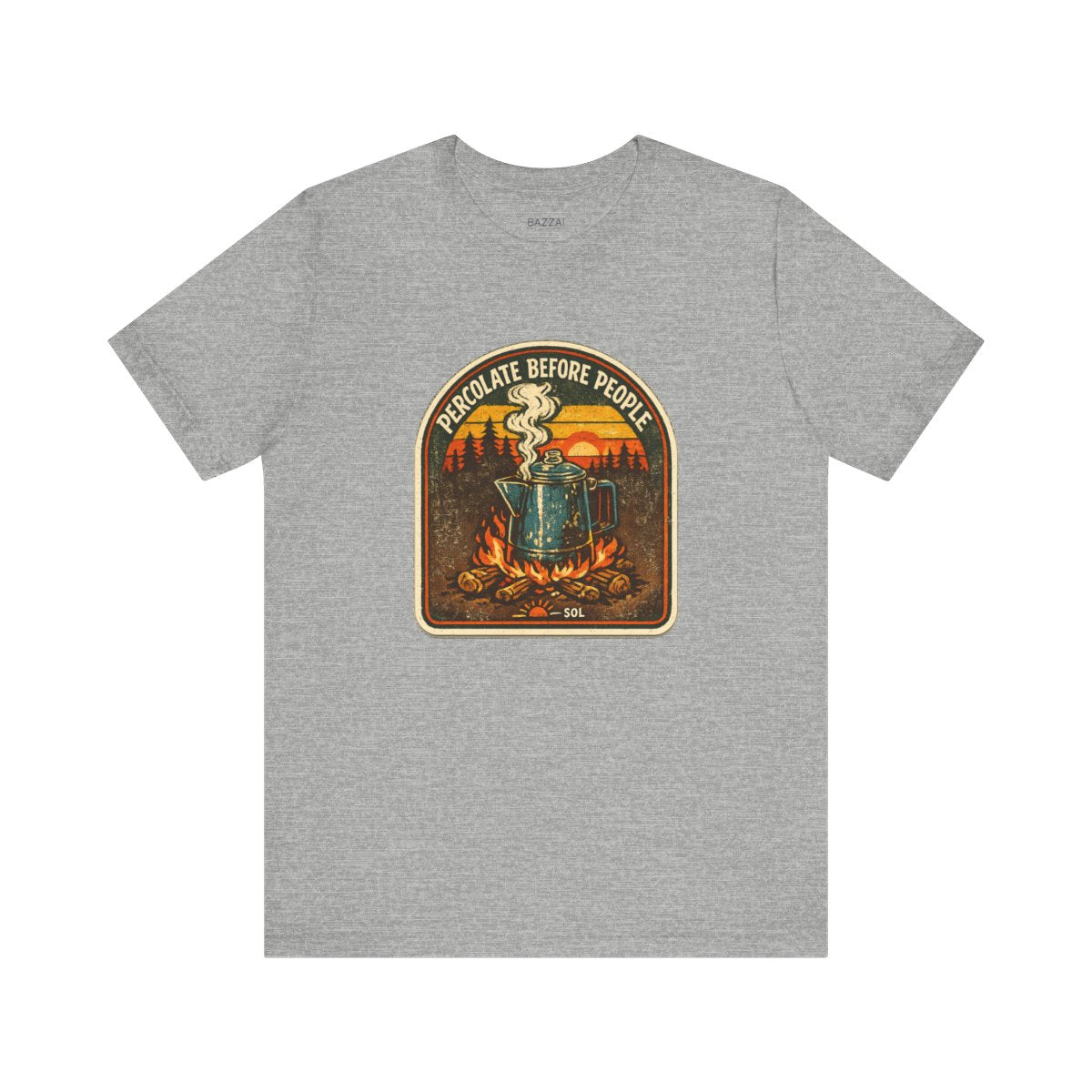 Funny Camping T-Shirt — Percolate Before People — coffees t-shirt design by Sol