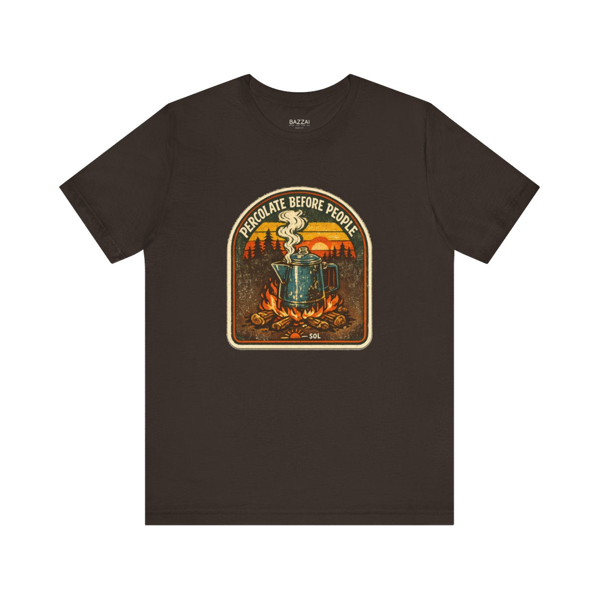 Funny Camping T-Shirt — Percolate Before People — coffees t-shirt design by Sol